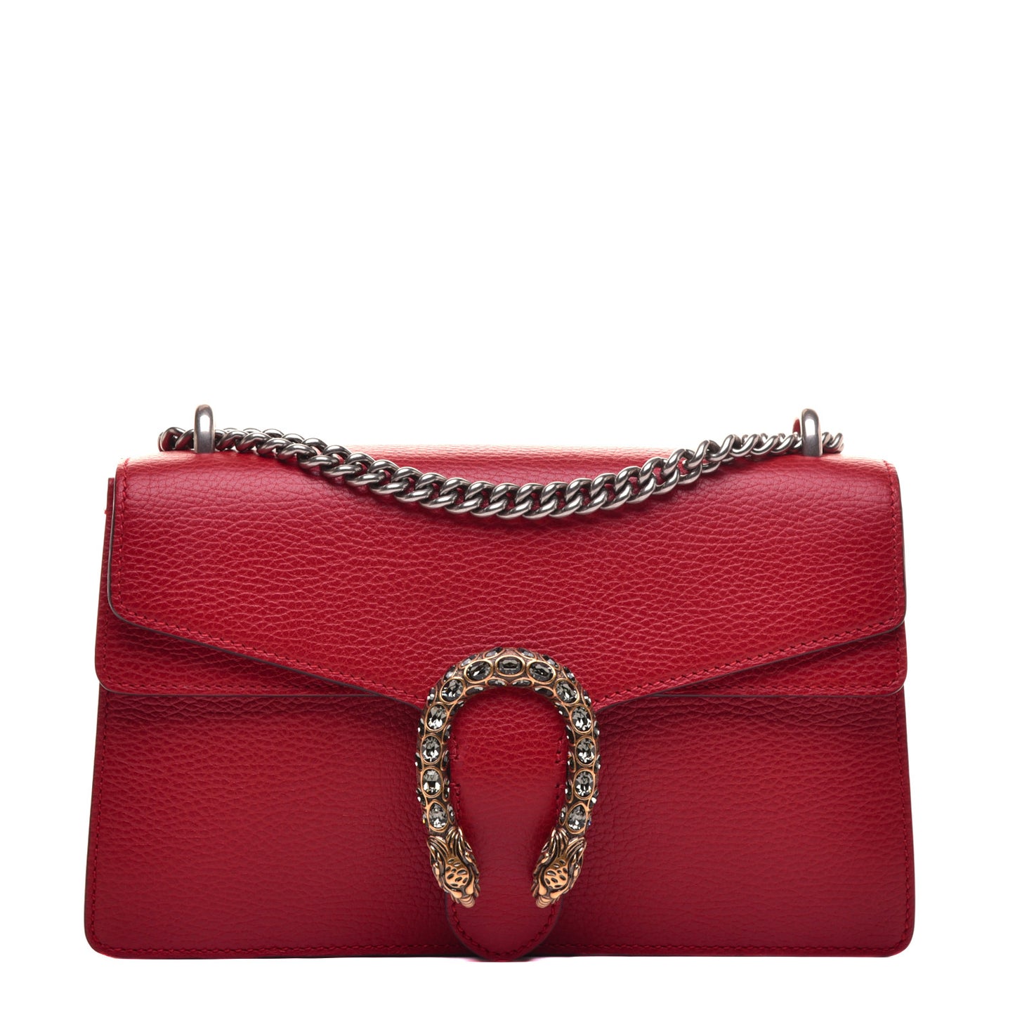 Dollar Calfskin Swarovski Crystal Small Dionysus Shoulder Bag Hibiscus Red