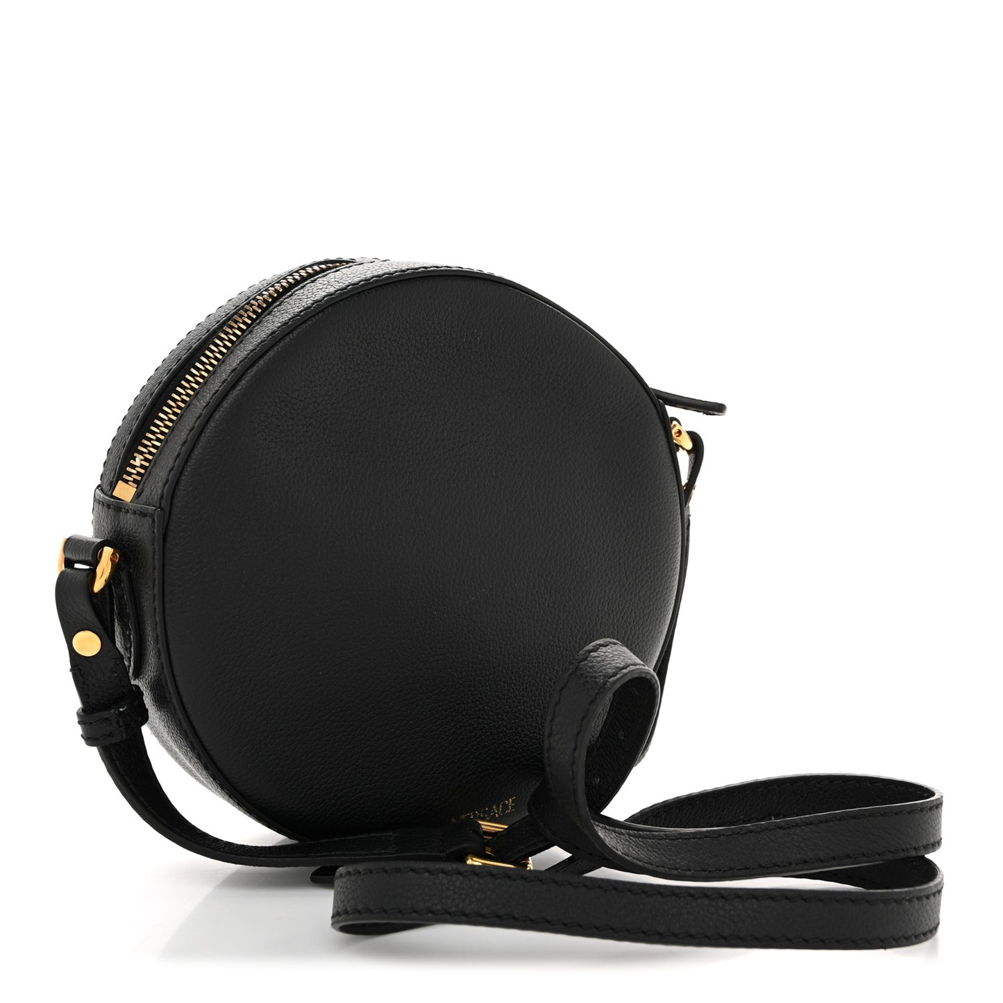 Calfskin La Medusa Round Camera Bag Black