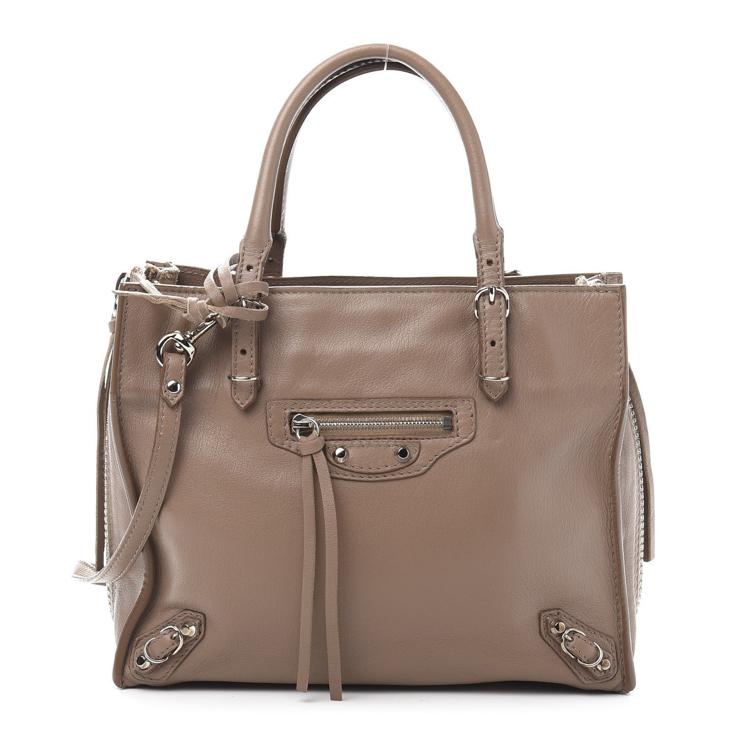 Calfskin Papier Mini A4 Zip Around Tote Beige Sable