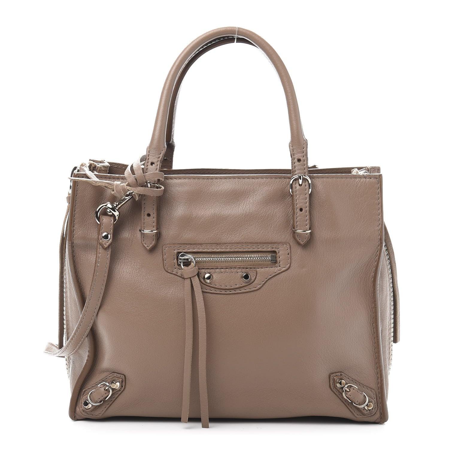 Balenciaga Calfskin Papier Mini A4 Zip Around Tote Beige Sable 3 of 12