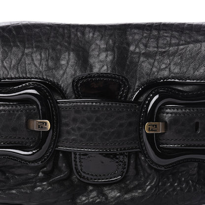 Fendi Nappa Patent B Bis Flap Bag Black 10 of 10