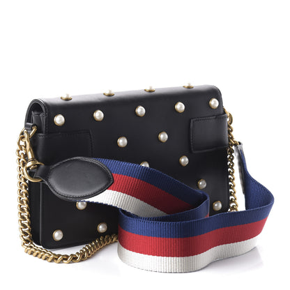 Gucci Nappa Pearl Studded Mini Queen Margaret Broadway Shoulder Bag Black 4 of 10