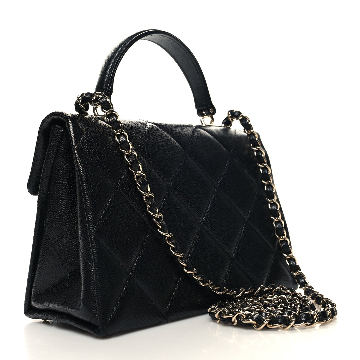 Chanel Caviar Quilted Mini Retro Twist Top Handle Flap Black 3 of 11