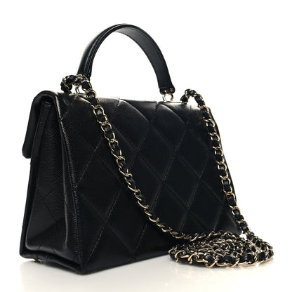Chanel Caviar Quilted Mini Retro Twist Top Handle Flap Black 3 of 11