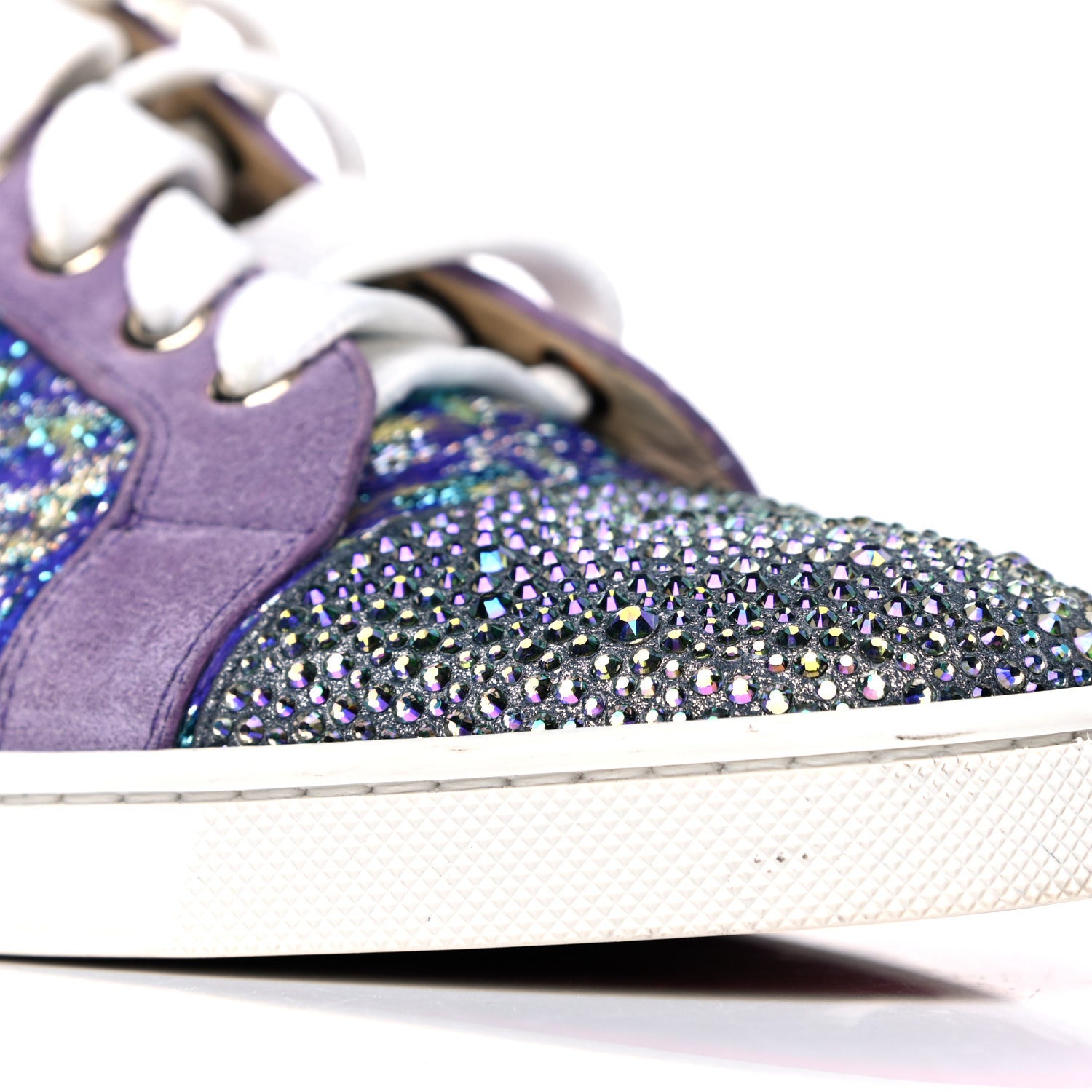 Christian Louboutin Crystal Metallic Suede Woven Lurex Gondolastrass Sneakers 38 Version Digitale 12 of 13