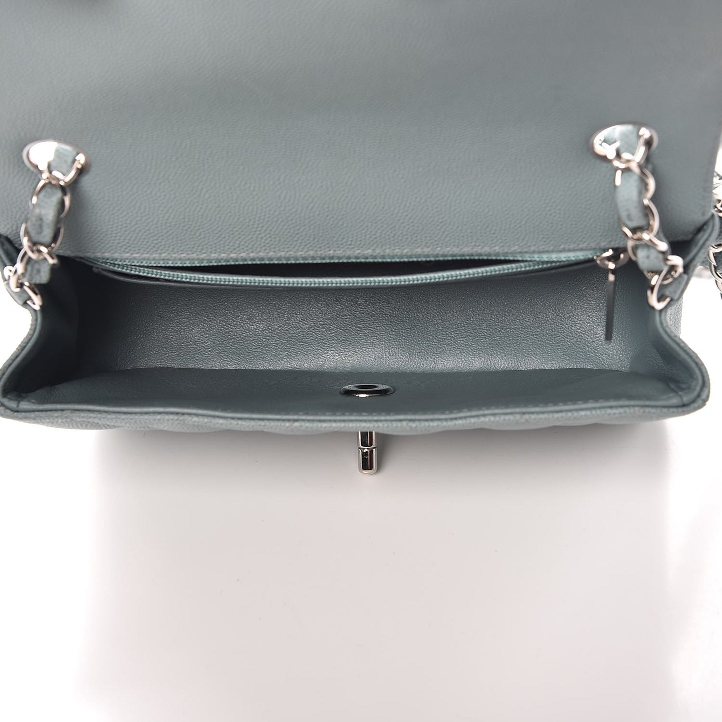Caviar Quilted Mini Rectangular Flap Green