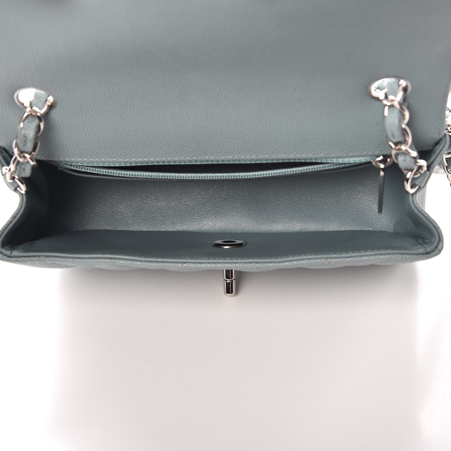 Chanel Caviar Quilted Mini Rectangular Flap Green 5 of 9