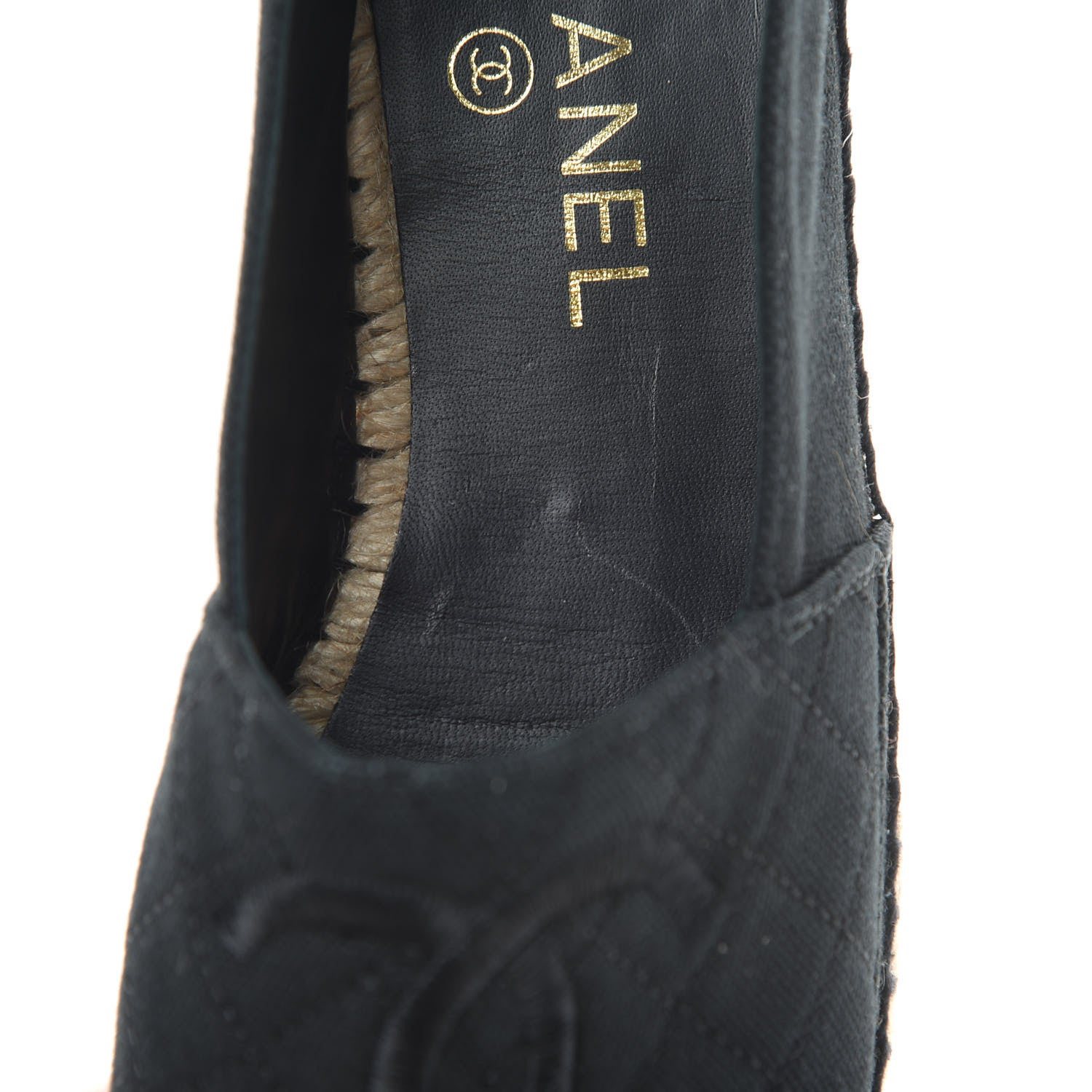 Chanel Canvas Quilted CC Espadrilles 37 Black 10 of 12