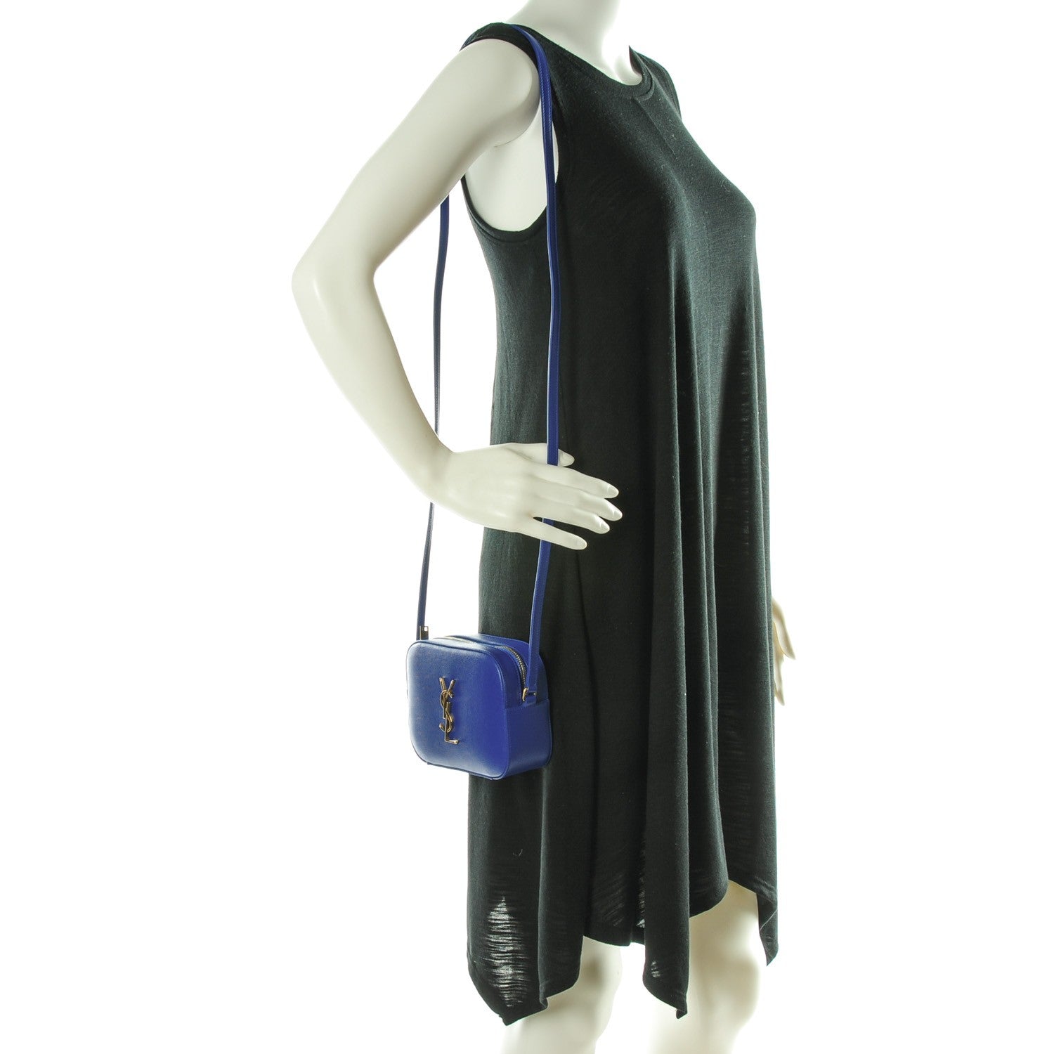 Saint Laurent Grain De Poudre Small Classic Monogram Camera Bag Blue Majorelle 2 of 7