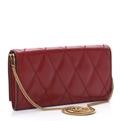 Givenchy Goatskin Quilted GV3 Chain Wallet Vermillon 3 of 12