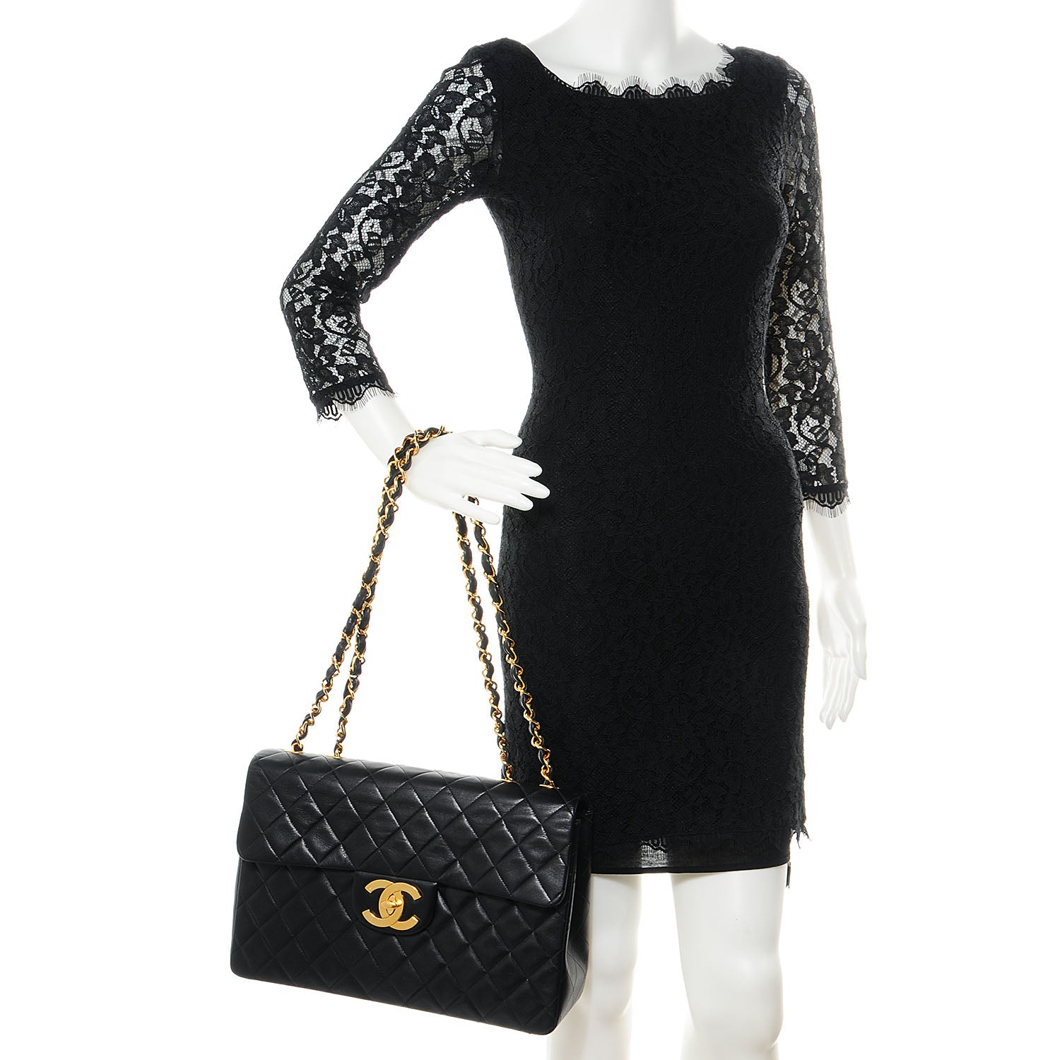 Chanel Lambskin XL Jumbo Flap Black 2 of 10
