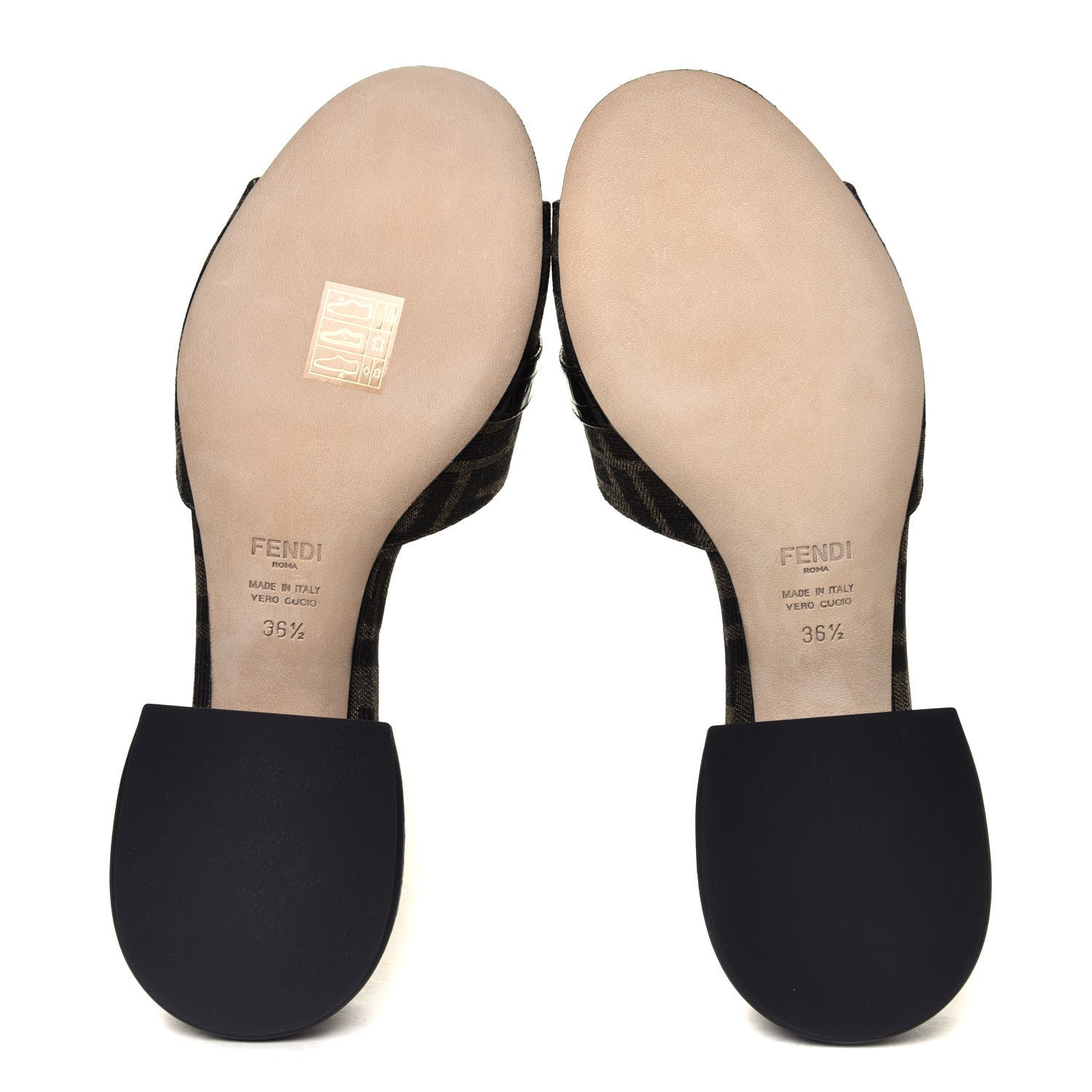 Fendi Jacquard Calfskin FF Crocodile Embossed Promenade Slide Sandals 36.5 Tobacco Moro Black 12 of 14