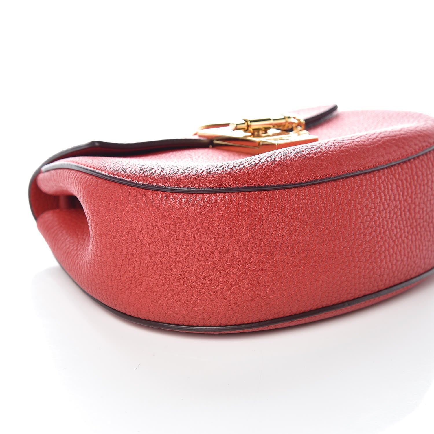 Chloe Grained Lambskin Mini Drew Shoulder Bag Plaid Red 5 of 9