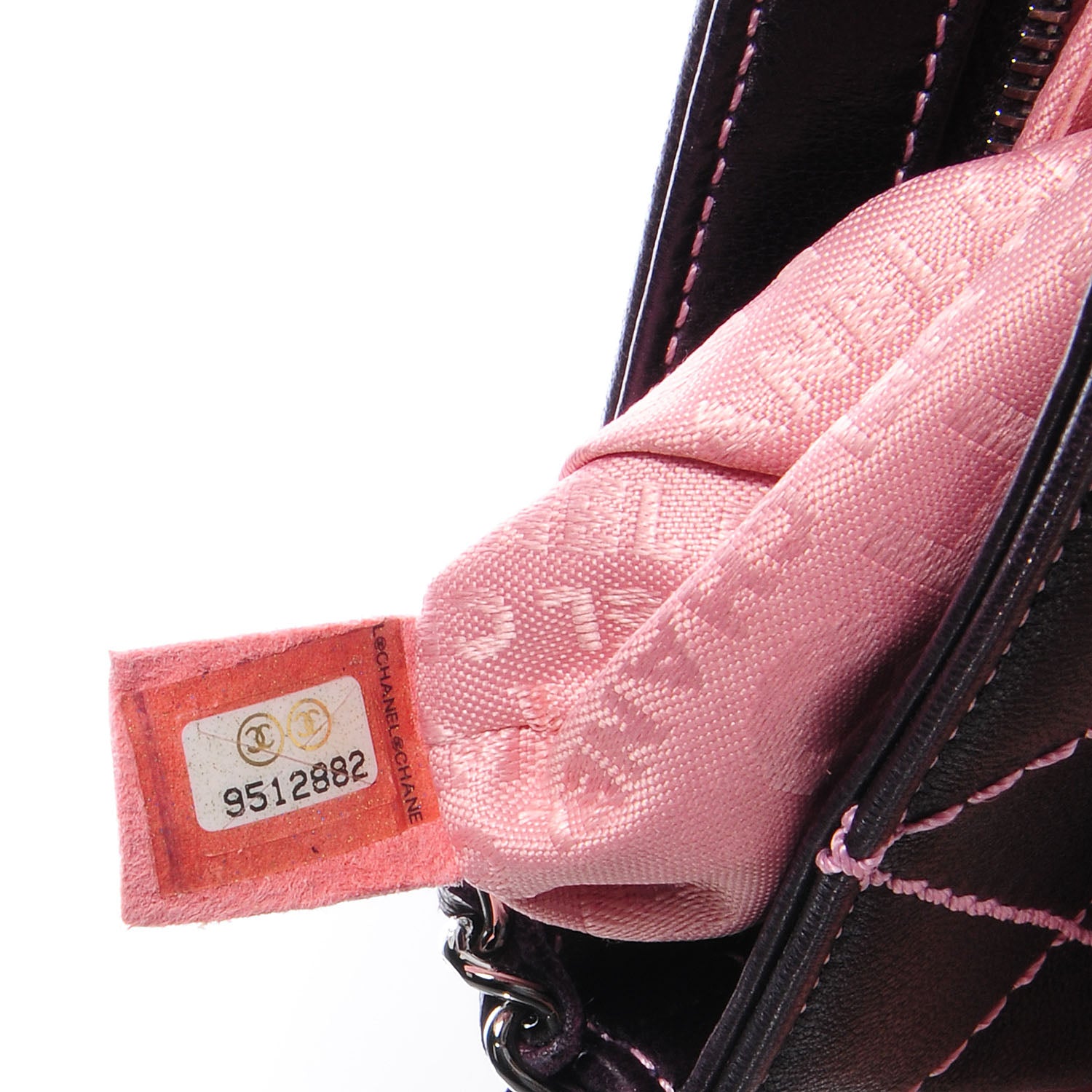 Chanel Lambskin Contrast Stitch Surpique Pochette Dark Purple 4 of 4