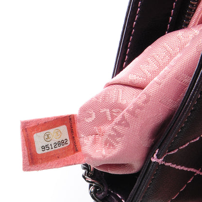 Chanel Lambskin Contrast Stitch Surpique Pochette Dark Purple 4 of 4