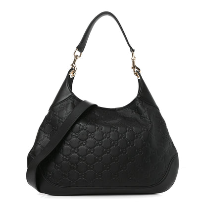 Gucci GG Calfskin Embossed B Medium Shoulder Bag Arabella Black 1 of 10