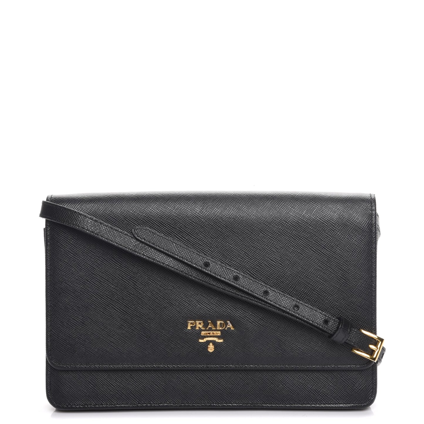 Saffiano Metal Flap Wallet Nero Black