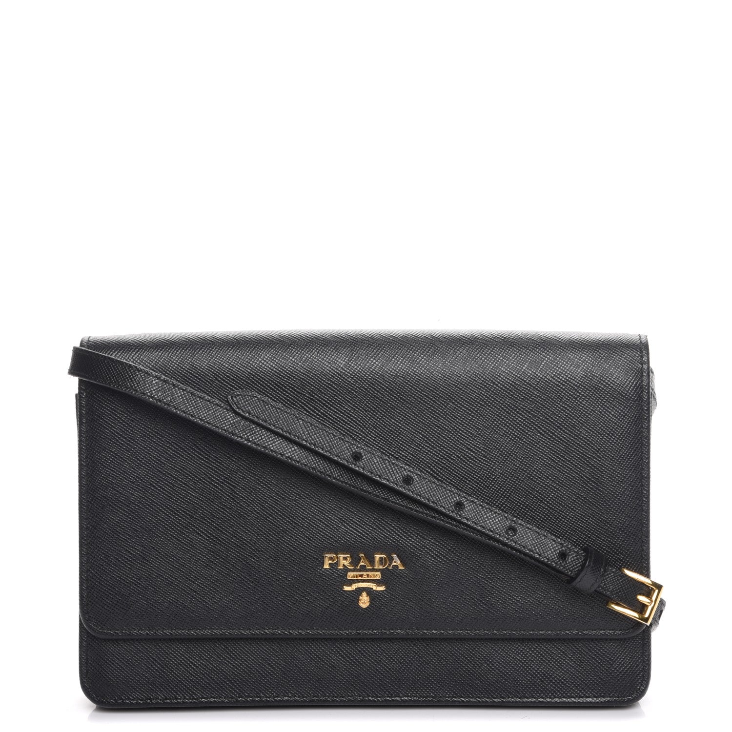 Prada Saffiano Metal Flap Wallet Nero Black 1 of 7