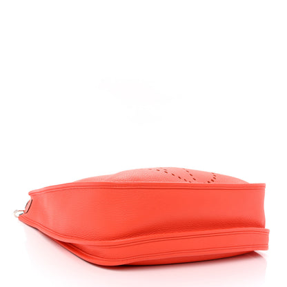 Hermes Taurillon Clemence Amazone Evelyne III PM Orange Poppy Bleu Saint Cyr 4 of 14