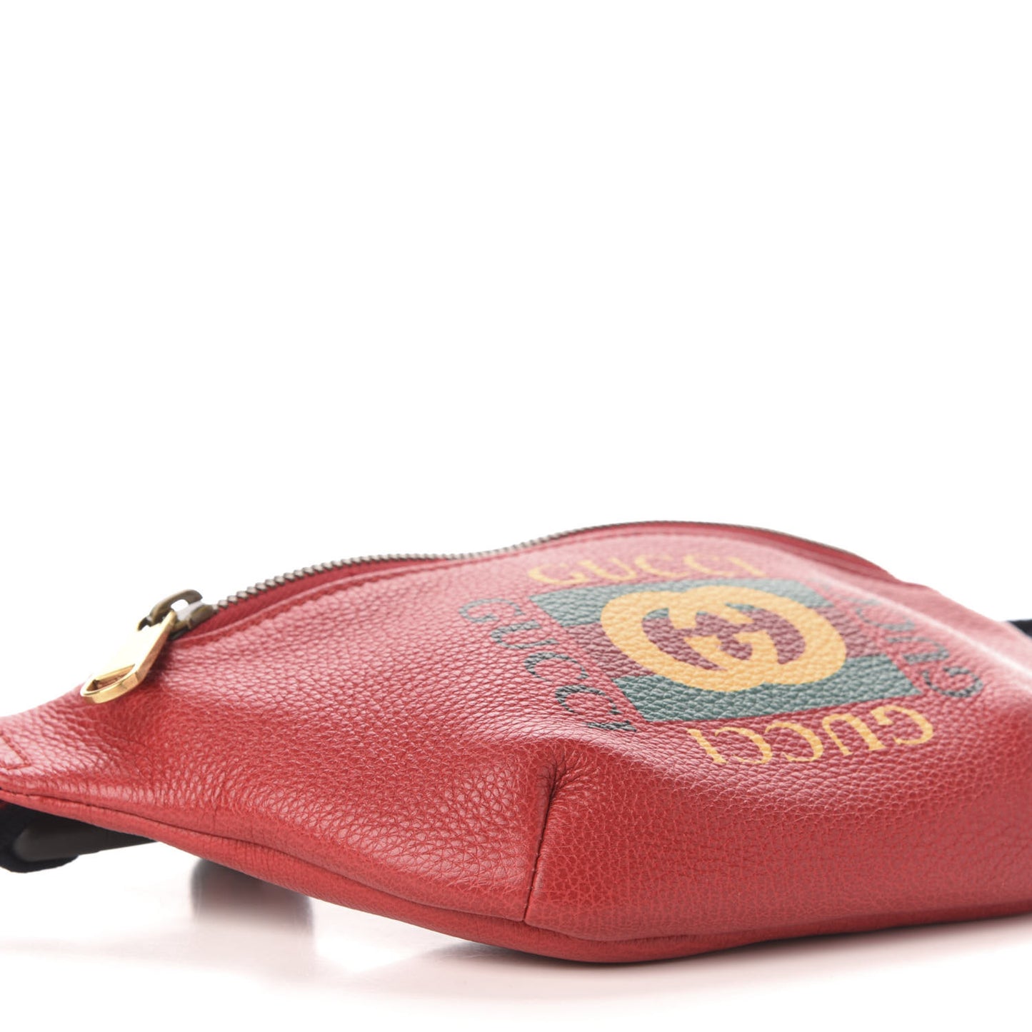 Grained Calfskin Small Logo Belt Bag Hibiscus Red