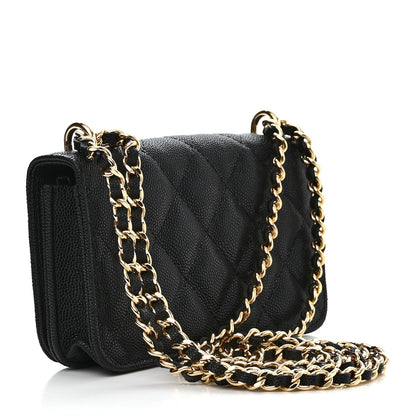 Chanel Caviar Quilted Pocket Twins Clutch With Chain Black 3 of 13