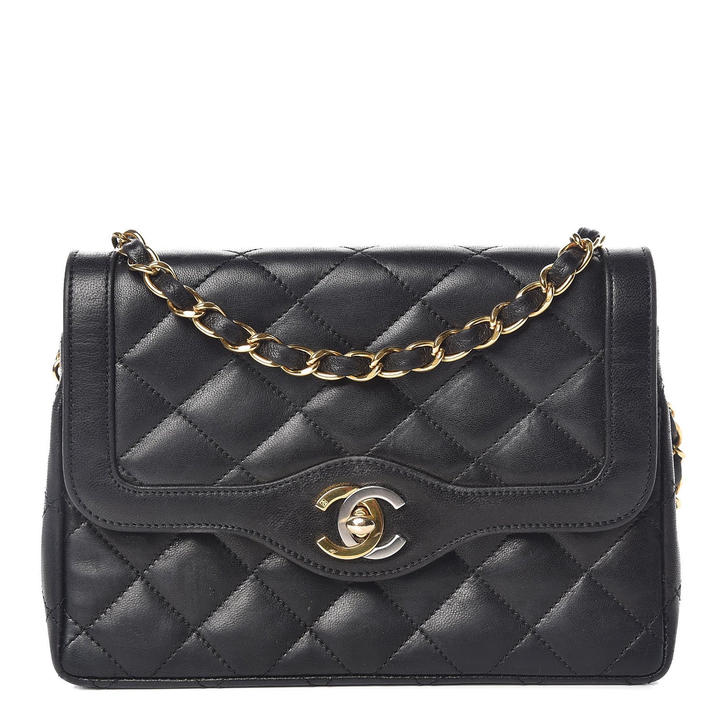 Lambskin Quilted Mini Flap Black
