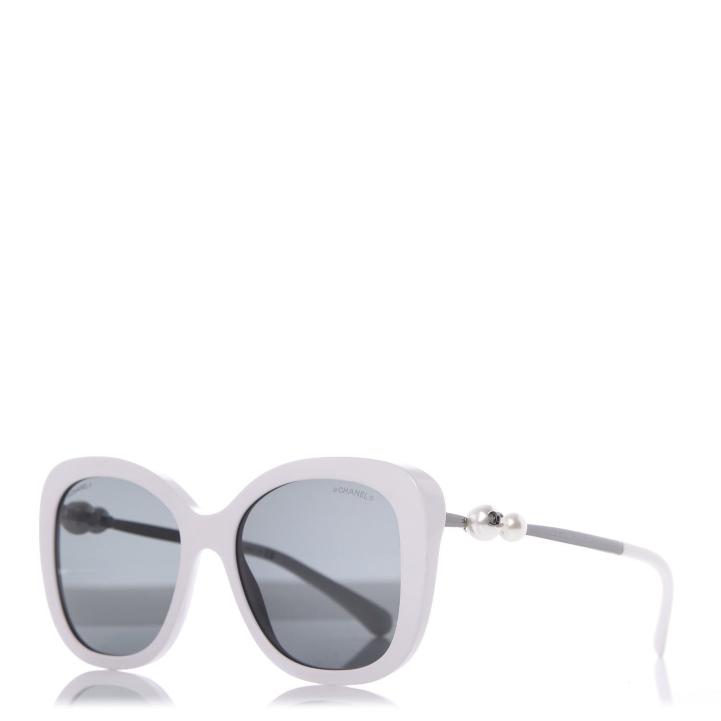 Acetate Butterfly Winter Pearl Sunglasses 5339-H White