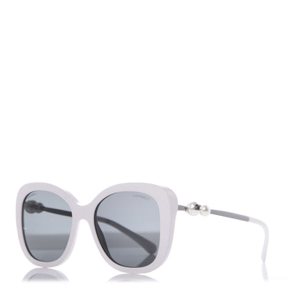 Chanel Acetate Butterfly Winter Pearl Sunglasses 5339-H White 1 of 7