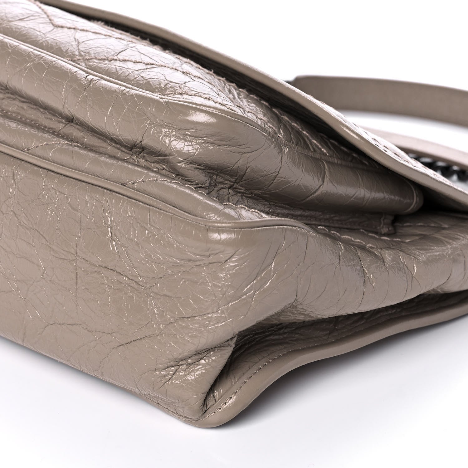 Saint Laurent Crinkled Calfskin Matelasse Monogram Medium Niki Chain Satchel Light Taupe 11 of 11