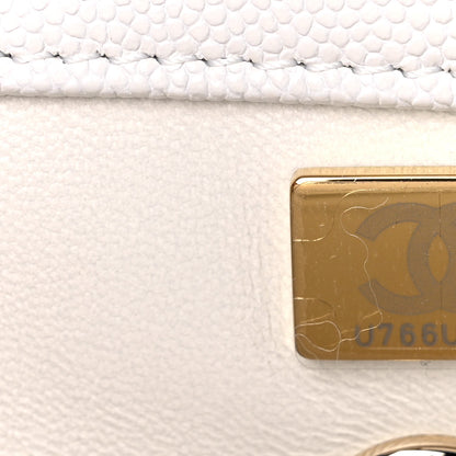 Chanel Caviar Quilted Mini Coco Handle Flap White 7 of 10