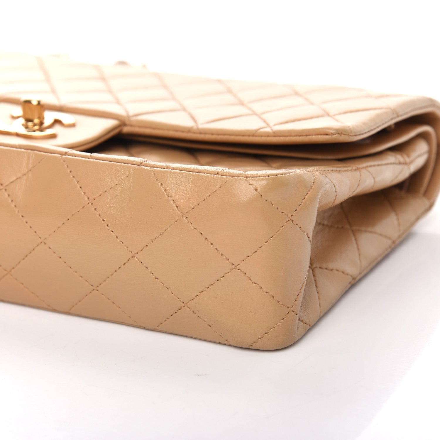 Chanel Lambskin Quilted Medium Double Flap Beige 13 of 13