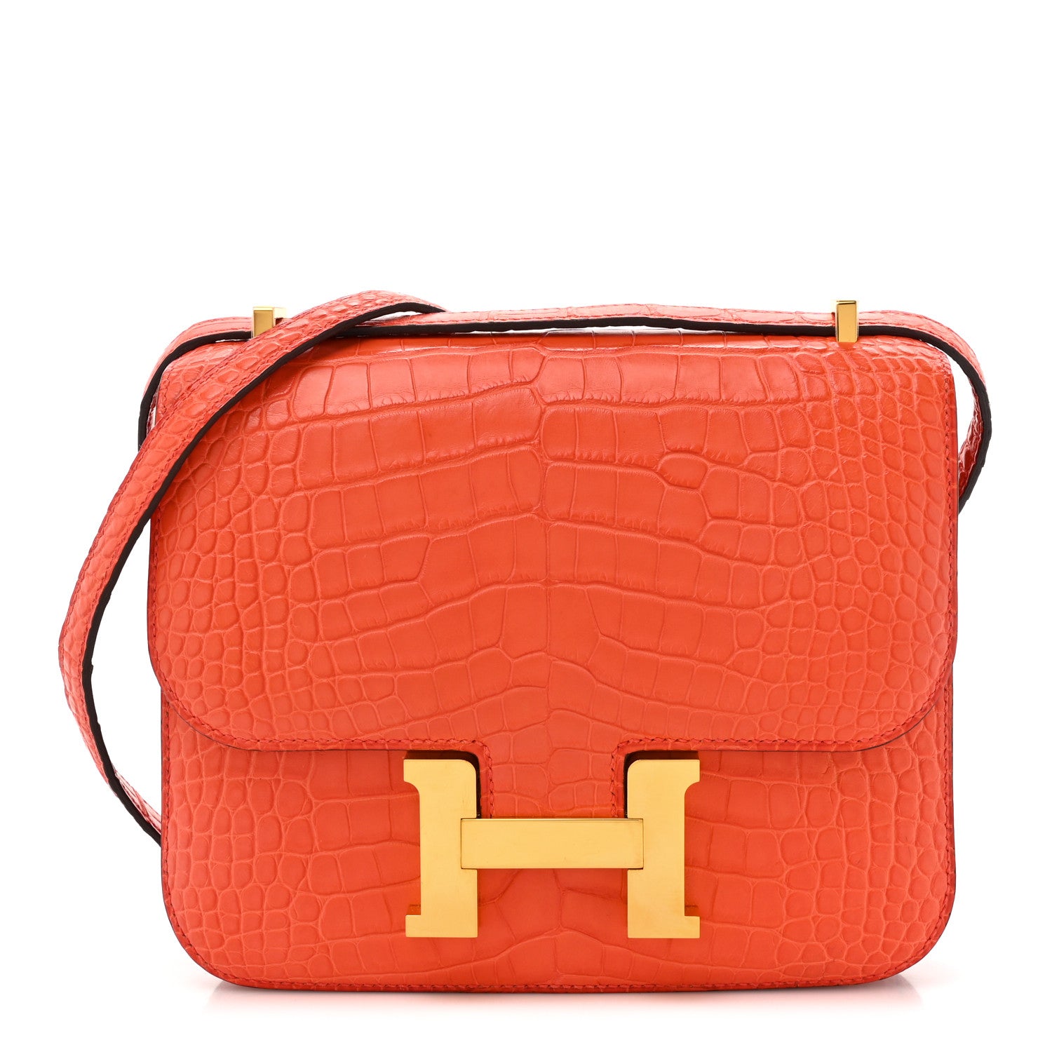 Hermes Matte Alligator Constance 18 Rouge Indien 1 of 14