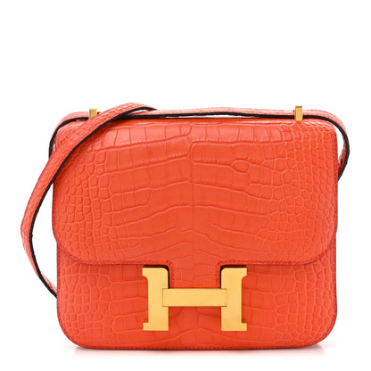 Hermes Matte Alligator Constance 18 Rouge Indien 1 of 14