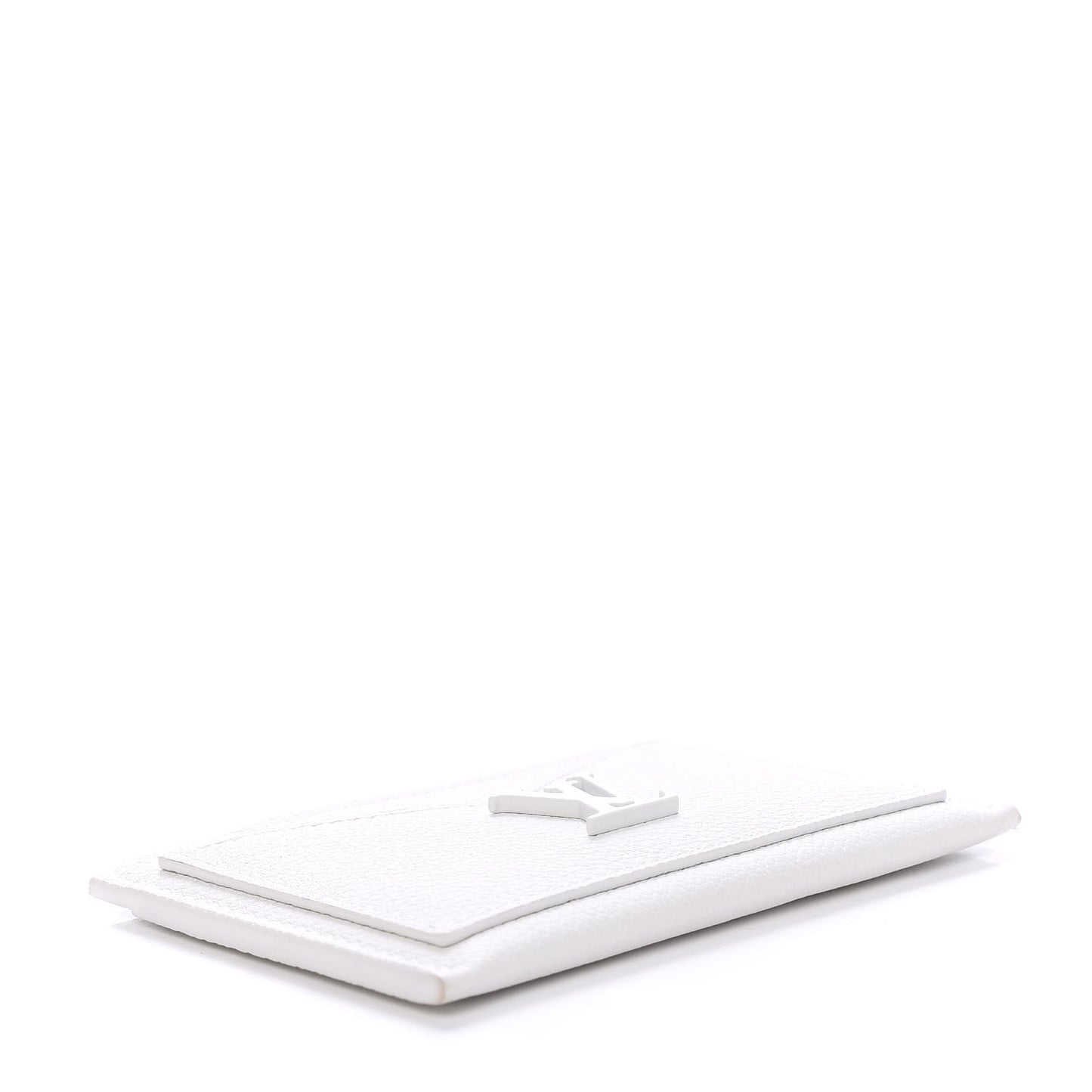 Calfskin Lockme Card Holder White