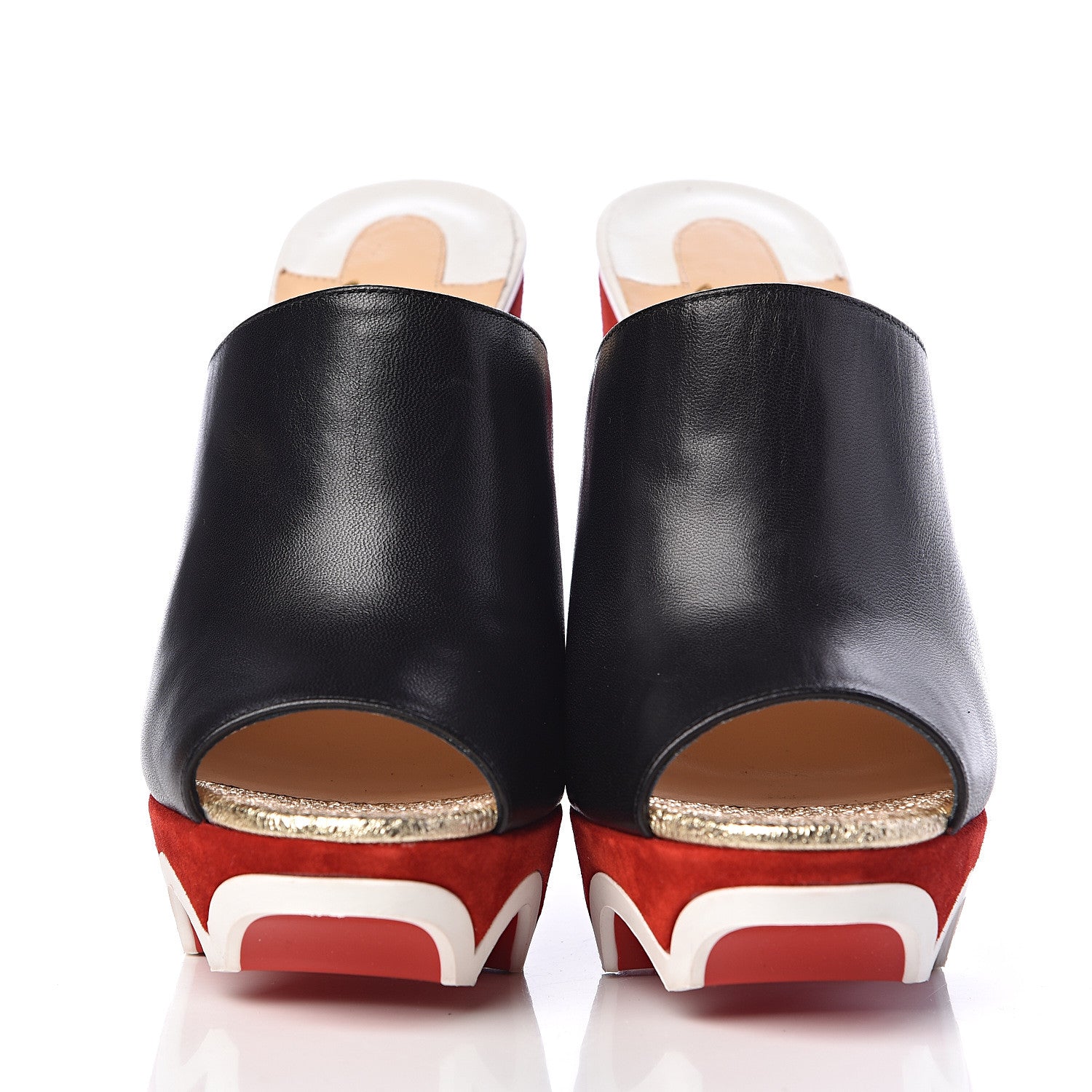 Christian Louboutin Nappa Suede Mulacramp 140 Sandals 36 Black Red 2 of 13