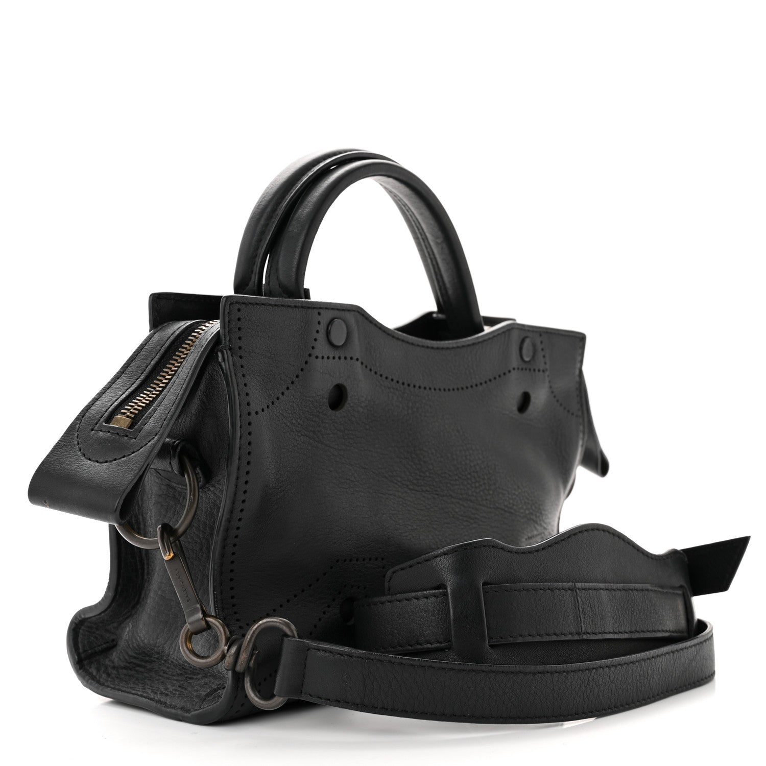 Balenciaga Veau Soyeux Perforated Blackout Hardware Nano City Gris Fossile 3 of 10