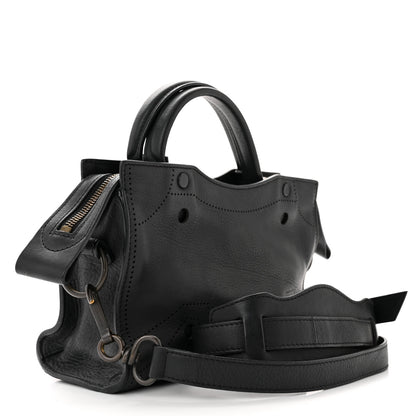 Balenciaga Veau Soyeux Perforated Blackout Hardware Nano City Gris Fossile 3 of 10