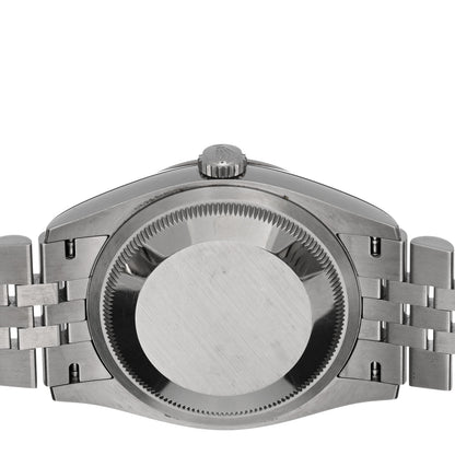 Rolex Stainless Steel 18K White Gold Diamond 36mm Oyster Perpetual Datejust Watch Silver Roman 126234 4 of 5