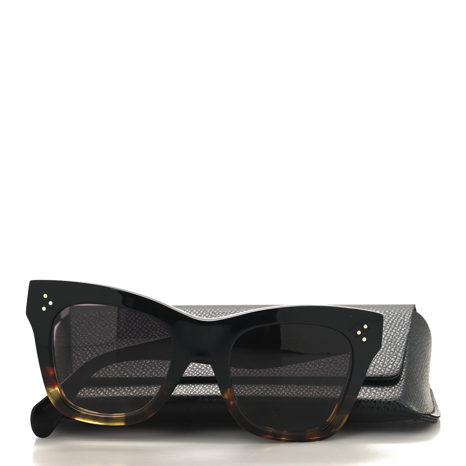 Celine Acetate Polarized Cat Eye Sunglasses CL4004IN Havana Black 7 of 7