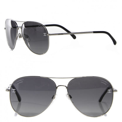 Chanel CC Aviator Sunglasses 4189-T-Q Silver 1 of 7