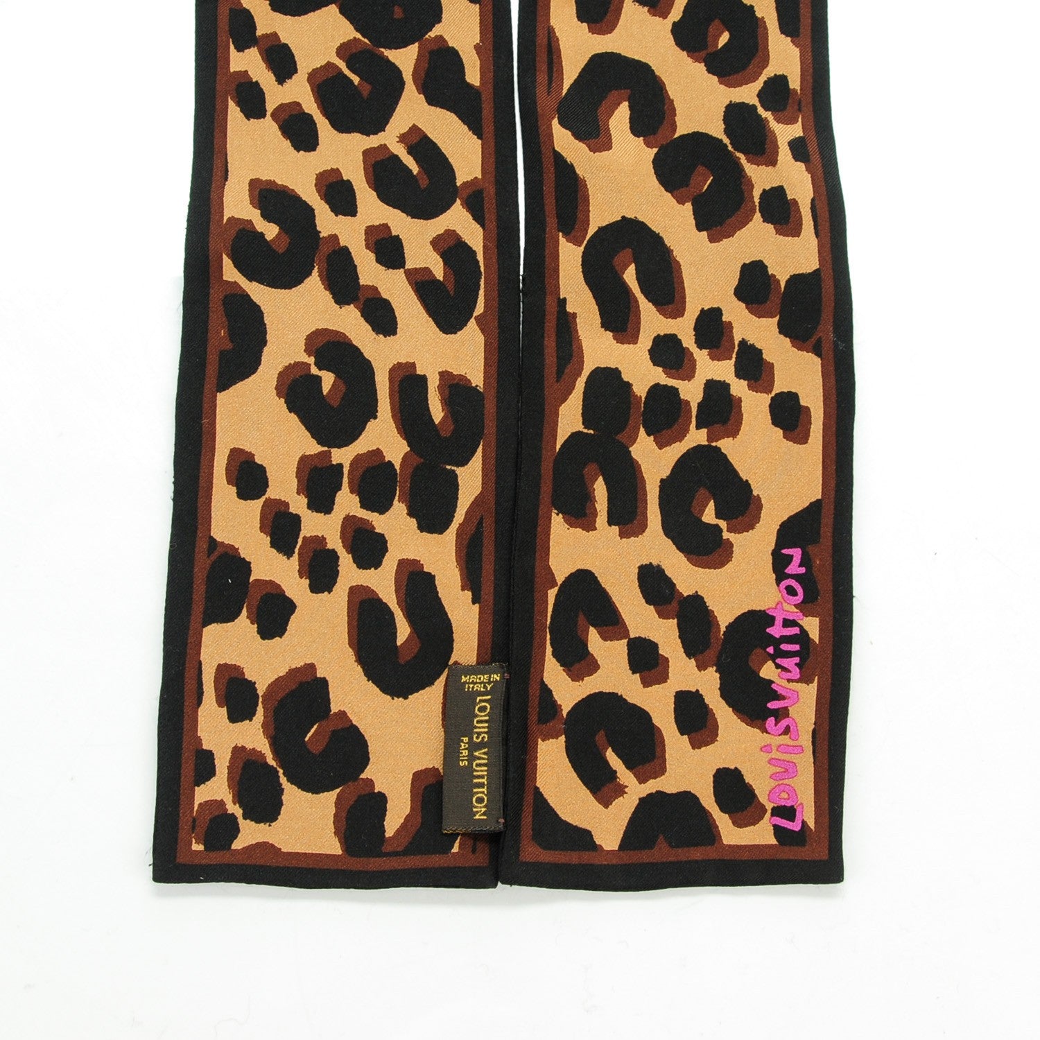 Louis Vuitton Silk Leopard Bandeau Scarf Marron 3 of 5