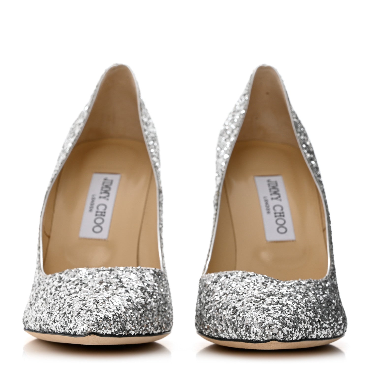 Jimmy Choo Coarse Glitter Abel 100 Pumps 40 Silver 2 of 8