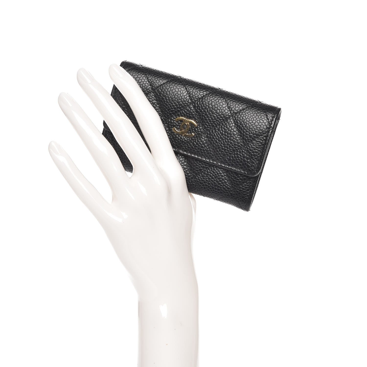Chanel Caviar Quilted Flap Card Holder Black 2 of 8