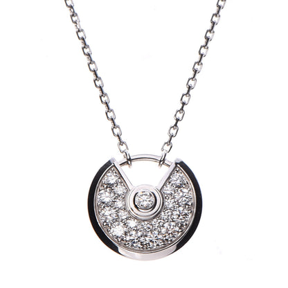 Cartier 18K White Gold Diamond XS Amulette de Pendant Necklace 4 of 7