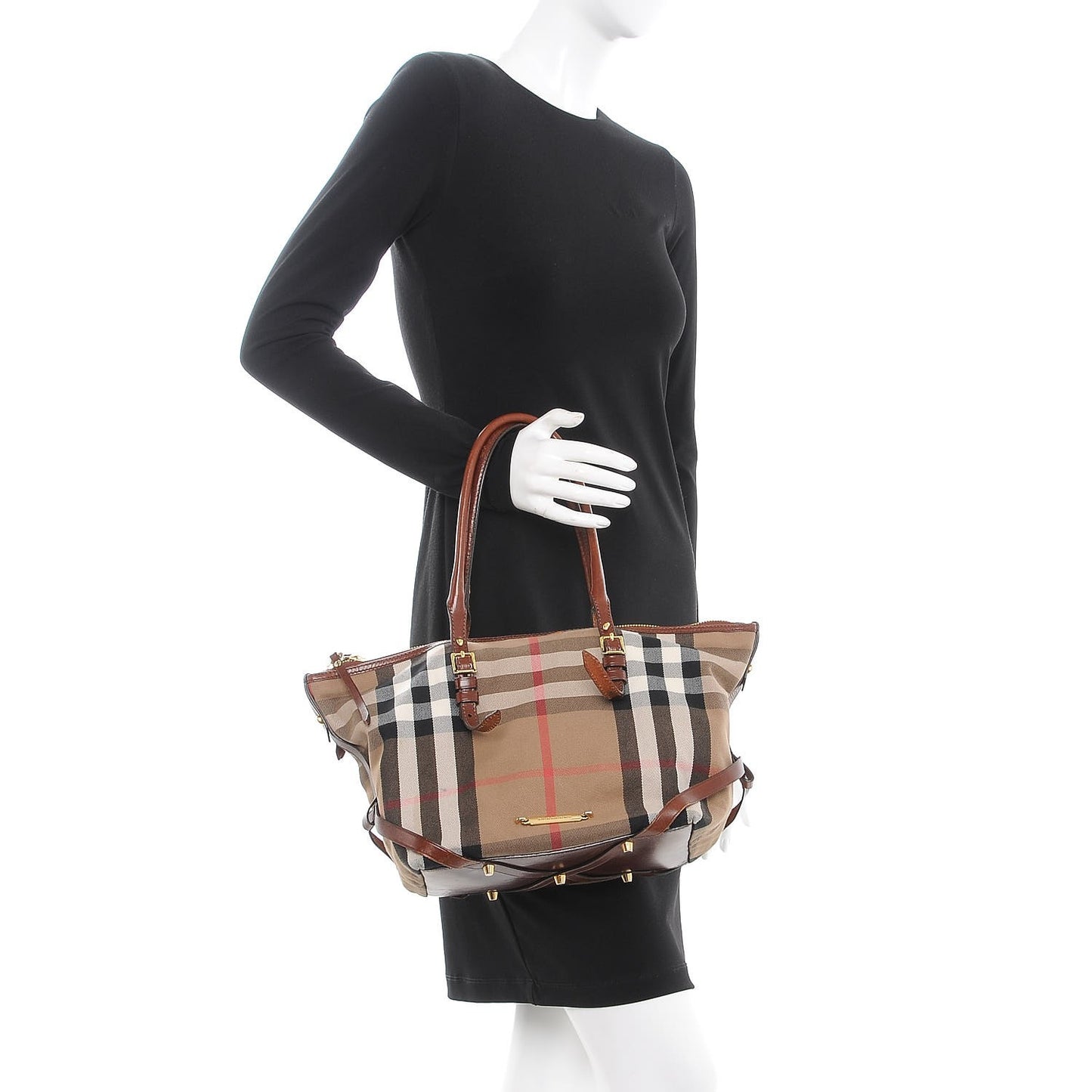 House Check Bridle Calfskin Small Salisbury Tote Tan