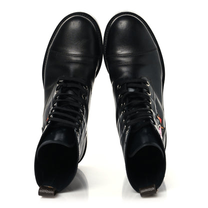 Louis Vuitton Calfskin LV Black Heart Flat Ranger Boots 37 Black 2 of 11