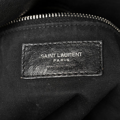 Saint Laurent Lambskin Quilted Medium Loulou Puffer Monogram Chain Satchel Black 6 of 11