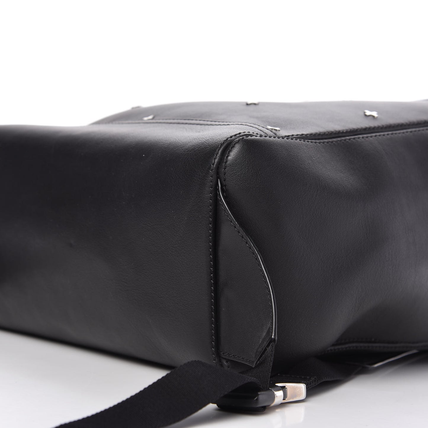Calfskin Cross Embellished Pandora Backpack Black