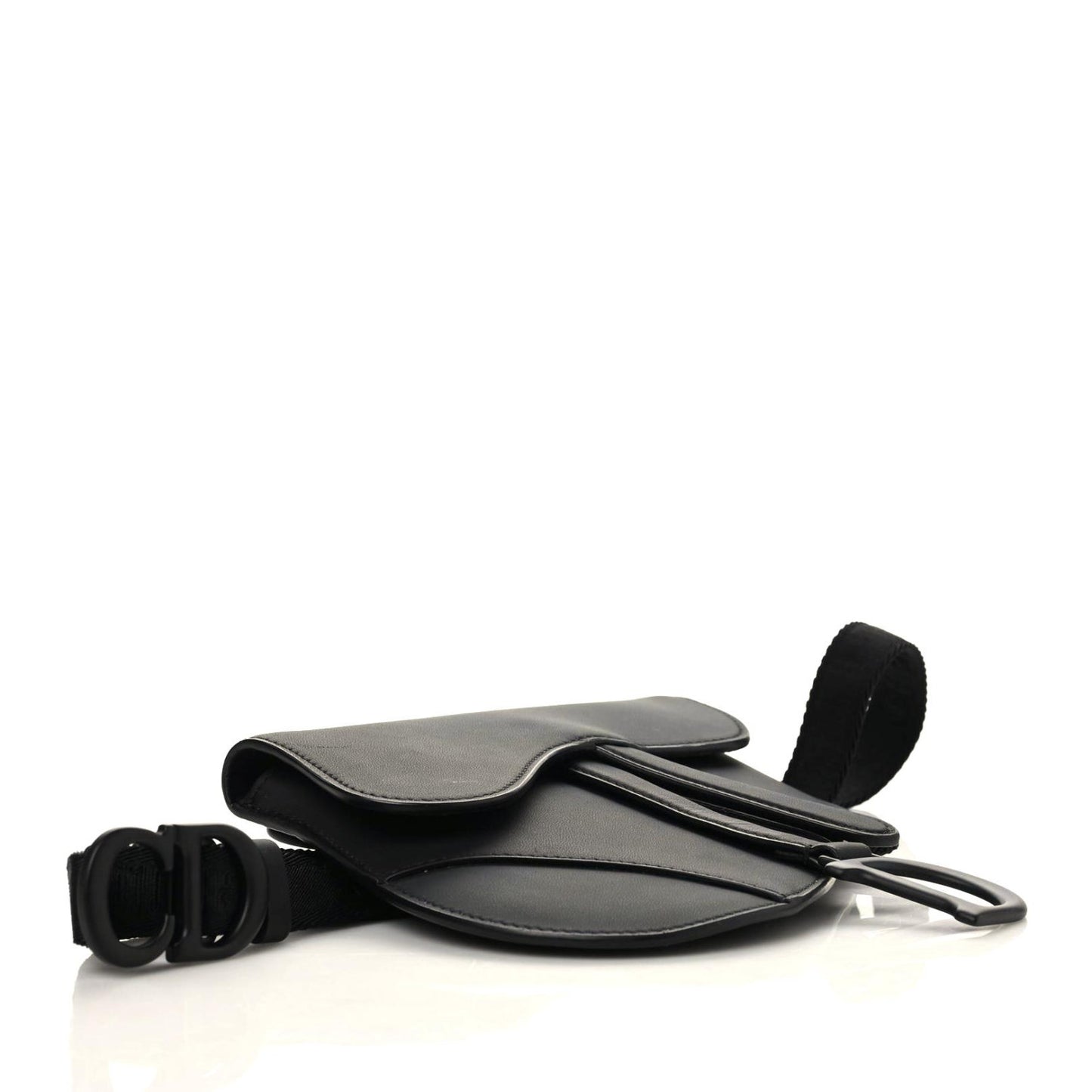 Ultra Matte Calfskin Saddle Belt Bag Black