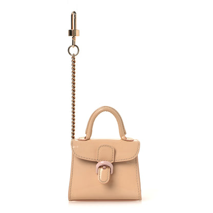Delvaux Patent Calfskin Mini Brillant Bag Charm Beige 1 of 9